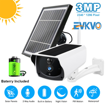 3MP IP Camera Solar Panel Wiht Rechargeable Battery Wireless WIFI Camera Security Surveillance Waterproof IP Camera PIR Motion