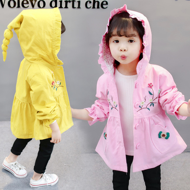 Baby Girls Hoodies 2020 Autumn Baby Lovely Windbreaker Child Flowers Sweatshirts kids Casual Outerwear Girl Sweet Top Clothing