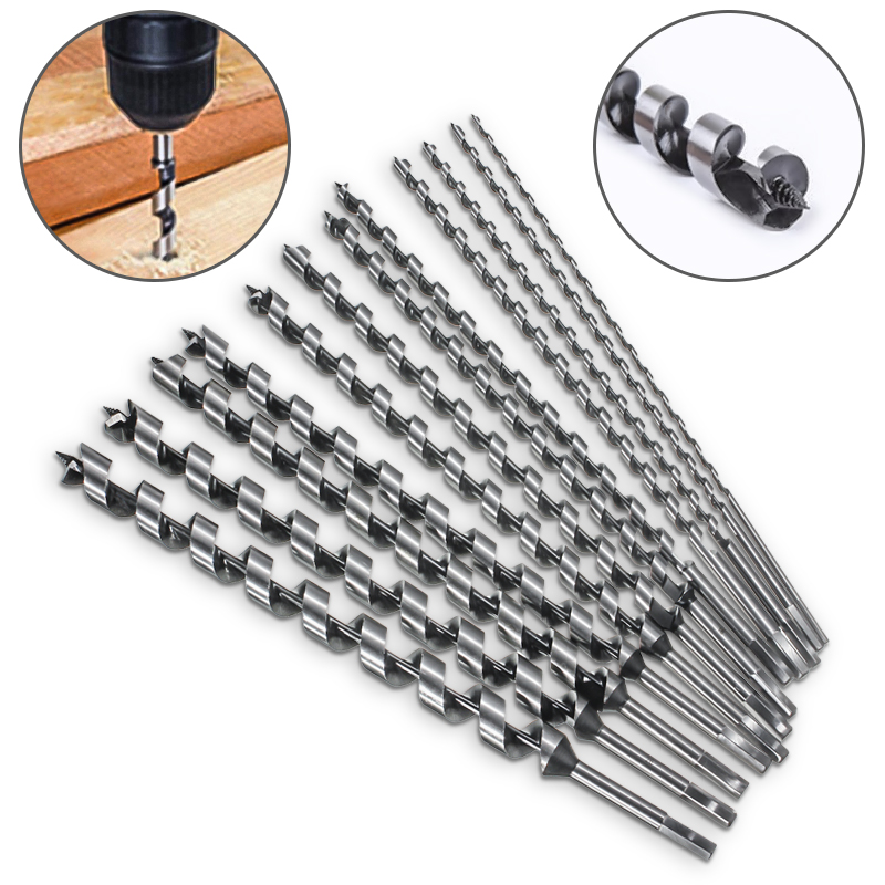 460mm Long 6-28mm Auger Drill Bits Wood Carpenter Masonry Hobby Wood Drills Set for woodworking