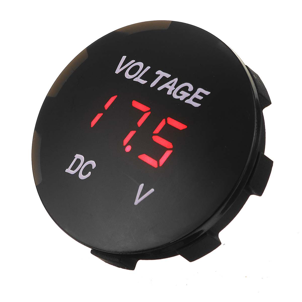 DC 5V-48V Car Motorcycle Boat Voltmeter ATV Panel Digital Volt Voltage Meter LED Display Voltmeter 12V 24V 36V Waterproof Round