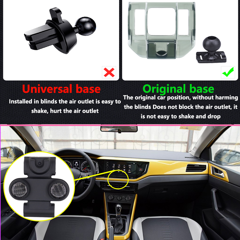 New Car Mobile Phone Holder for Volkswagen VW POLO MK6 AW 2018 2019 2020 Stand Telephone Bracket Air Vent Accessories for iphone