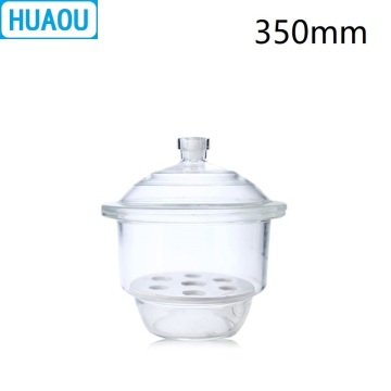 HUAOU 350mm Desiccator with Porcelain Plate Clear Glass Laboratory Drying Equipment