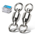 DONQL 10/20/50pcs High Strength Fishing Connector Ball Bearing Rolling Swivel Stainless Steel Solid Ring Fishing Accessories