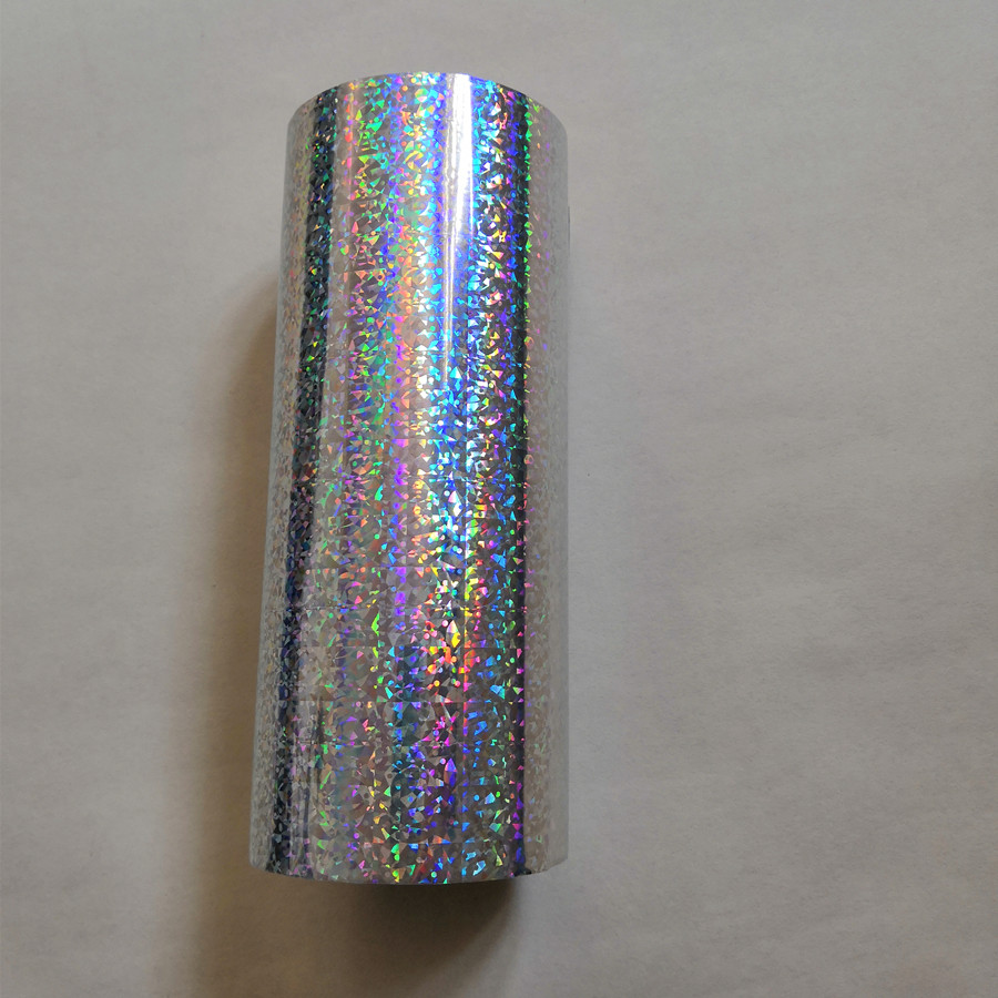 Hot stamping foil holographic foil silver small broken flower pattern hot press on paper or plastic heat transfer film
