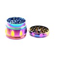 4 layers pink Metal Zinc Alloy 63mm Tobacco Grinder Rainbow color Beautiful Spice Crusher Smoking Pipe Accessories Grinder