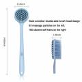 Silicone Double Side Bath Body Brush Long Handle Back Brushes Rub Massage Shower Cleaning Remove Exfoliating Bathroom Wash Brush