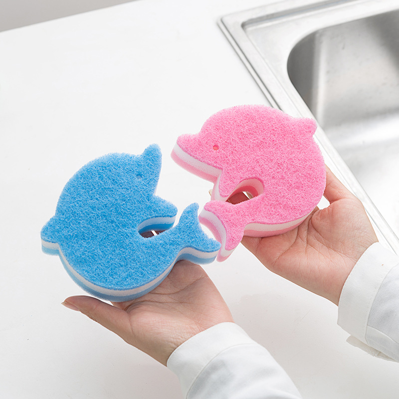 Kitchen Magic Dolphin sponge cleaning dishwasher cleaning sponge double sided magic wiper Household Eraser Dish washing clean