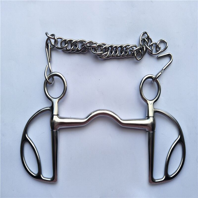 Stainless Steel Horse Bit Horse Riding Racing Equipment Screw Joint Mouth With Hook Binocular Chain Equestrian Decoration