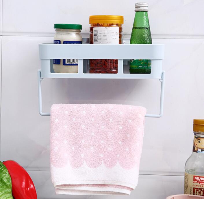 Bathroom Rack Towel Hanger Shampoo Shower Shelf Soap Holder Holder Kitchen Storage Organizer Wall Decoration