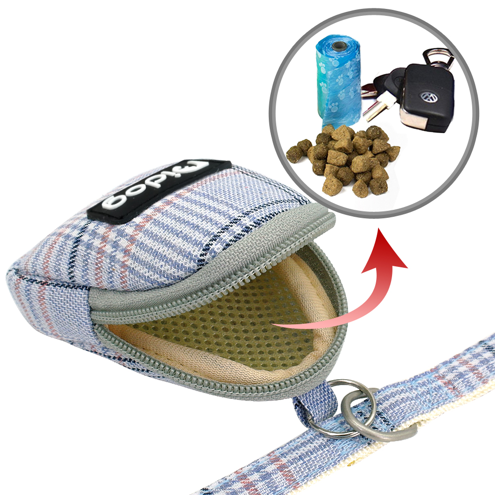 Mesh Nylon Dog Harness and Leash With Snack Bag Plaid Dogs Cat Vest Harness Pet Walking Lead Leashes Belt For Small Dogs Cats