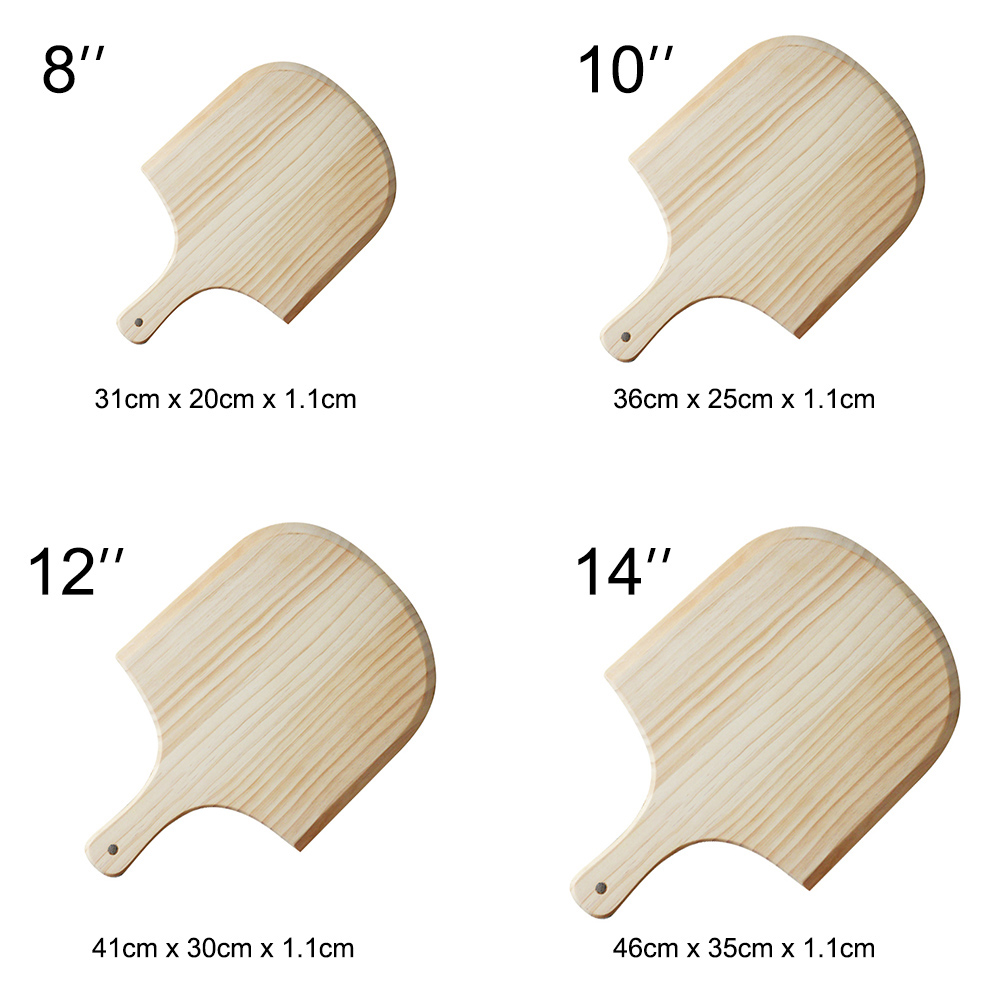 8/10/12/14inch Traditional Wooden Pizza Peel Homemade Cheese Board Kitchen Tool