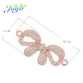 Juya DIY Bracelet Components Supplies Micro Pave Zircon Bowknot Connectors Accessories For Fashion Needlework Jewelry Making