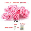 10/40 LED Pink Rose Flower Christmas Lights Holiday String Lights USB Battery Operated Valentine Wedding Party Decoration Lamp