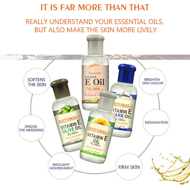 Vitamin E Moisturizing Essence Repair Skin Oil Shark Olive Sunflower Oil Nourishing Firming Facial Massage Essential Oil