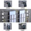 304 Stainless Steel Flexable Adjustable 50 to 90 CM 3 Ties Arm Towel Holder Bar Rail Hanger Rack Wall Mounted For Bathroom