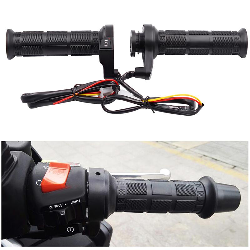 1 Pair Hot Handlebar Adjustable Temperature Black Electric Handlebar Heat Grip Warmer Handle For Motorcycle Motor