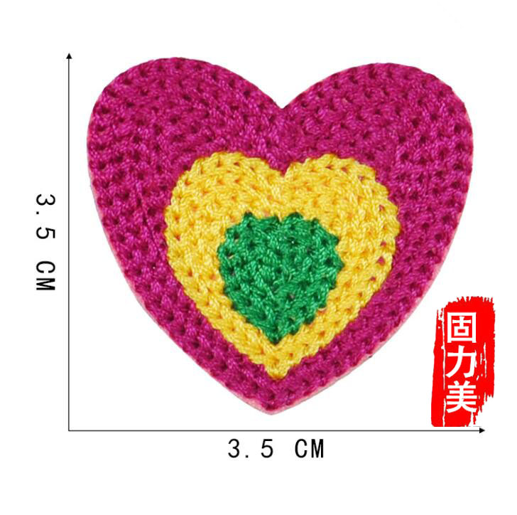 10pc Wool knitting hand made love heart butterfly cherry duck fish cow cat turtle pig ironing on patch