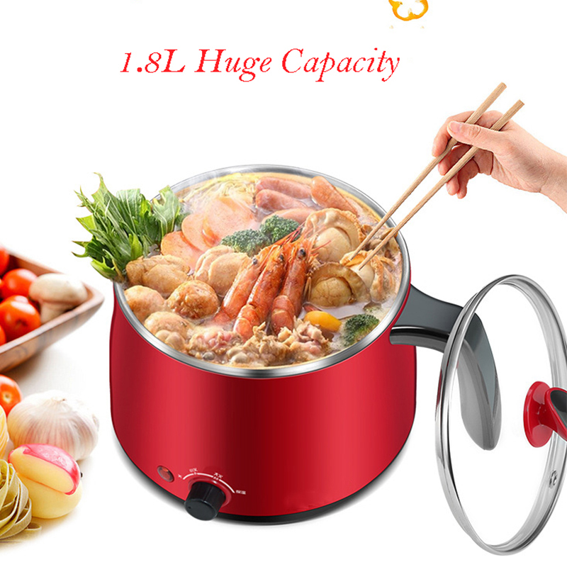 Household Electric Cooker 1.5L Household Dormitory Multifunctional Electric Skillet 2 Gears Power mini Cooking Pot