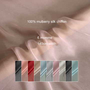 100cm*140cm Solid silk lining scarf material soft plain light weight chiffon silk fabric
