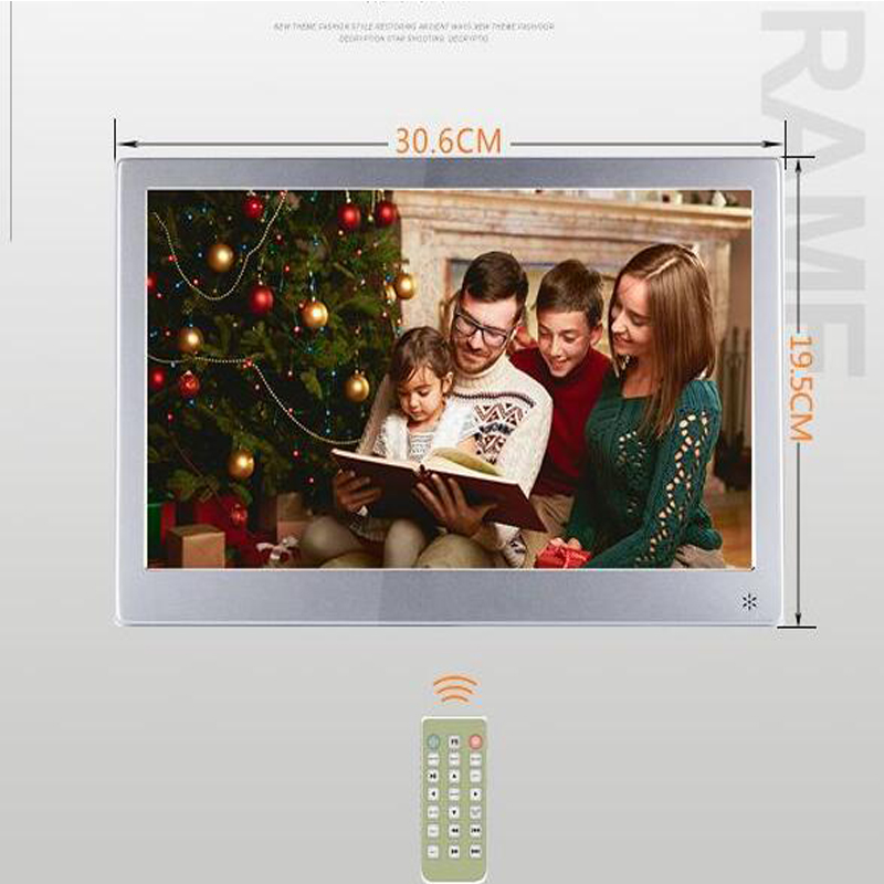 15'' IPS HD LED Multimedia metal Digital Photo Frame Music Video Photo Display Clock Calendar E-book.