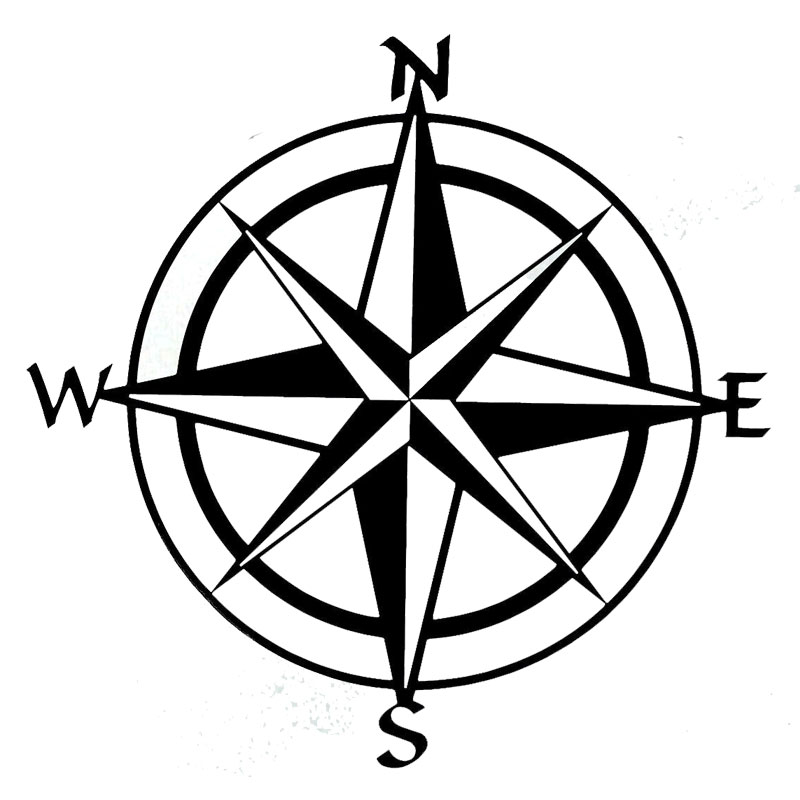 15cm*15cm Car Styling Compass Travel Wanderlust Direction NSWE Car Stickers C5-1956