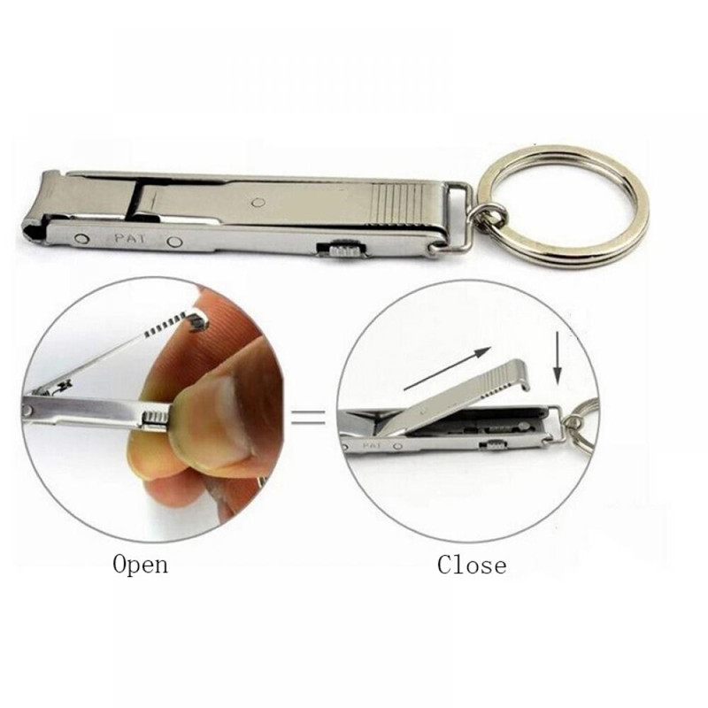 1Pc Stainless Steel Foldable Toe Nail Clippers Cutter Men Women Hand Finger Nail Trimmer Keychain
