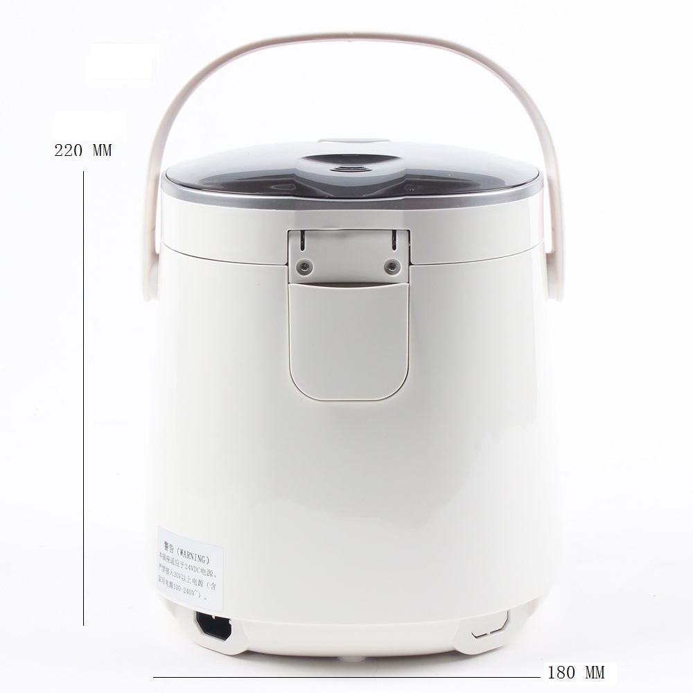 DMWD 1.6L Mini Rice Cooker 12/24V For Car/Truck Soup Stewpot Food Steamer Breakfast Maker For 2-3 People 12H Appointment
