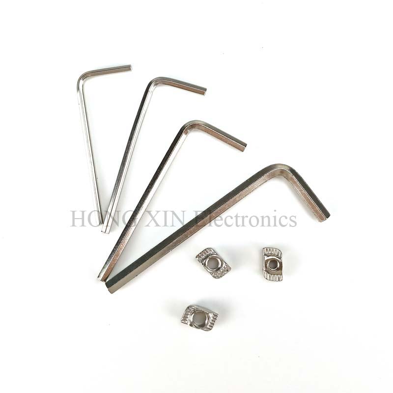 180pcs/set M3/M4/M5 Nickeling Carbon Steel T Hammer Nuts Assortment Kits Connector T Fastener Sliding Nut