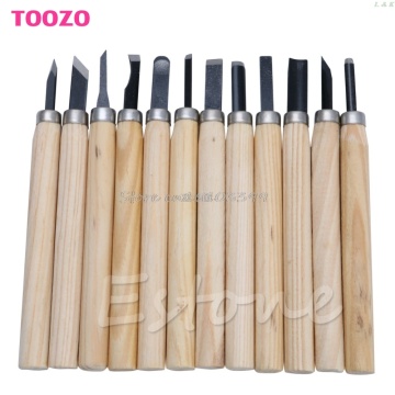 12Pcs Professional Wood Carving Hand Chisel Knife Tool Set Woodworkers Gouges M12 dropship