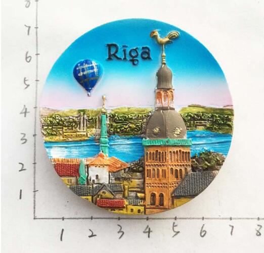The Baltic, Nordic, and Latvian capital, Riga 3D Fridge Magnets Travel Souvenirs Refrigerator