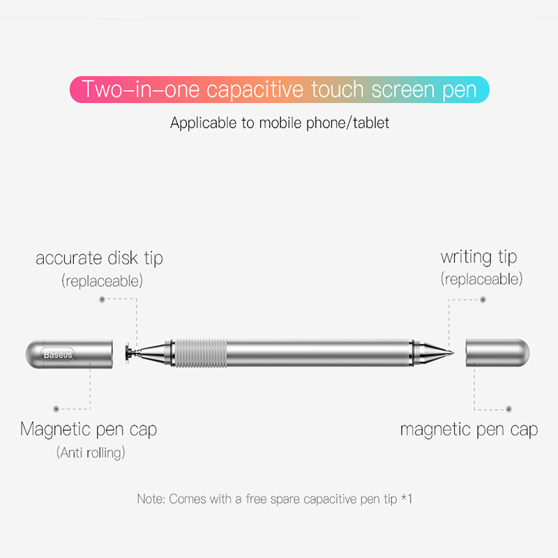 Baseus Capacitive Stylus Pen For iPad Pro 11 12.9 Air 3 Mini Universal Active Screen Touch Pen For iPhone Tablet Android Pencil