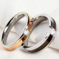 Stainless Steel Zircon Lover Romantic Engagement Couple Ring