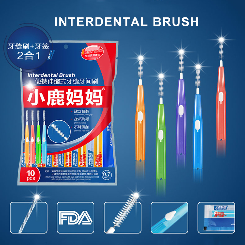 10pcs Adults Interdental Brush Clean Dental Floss Pick Toothpick Cleaning Oral Brushes Oral Care Tool