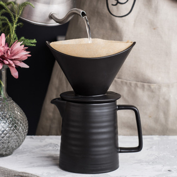V60 Simple Style Ceramic Coffee Filter Heat-Resistant Meguro Handmade Coffee Pot Handmade Pot Set Household Filter Cup Tableware