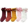 Kids Toddlers Girls Socks Big Bow Knee High Long Soft Cotton Lace Baby Solid Autumn Warm Ruffles Bow