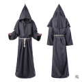 Horror Grim Reaper Costume Medieval Vintage Monk Cosplay Halloween Costume For Adult Men Cloak Robe Scary Wizard Costume
