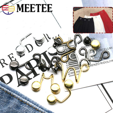 20sets Meetee 27/32X28mm Metal Garment Hooks Removable Rivet Button Jeans Waist Adjusting Buckle DIY Invisible Adjust Button