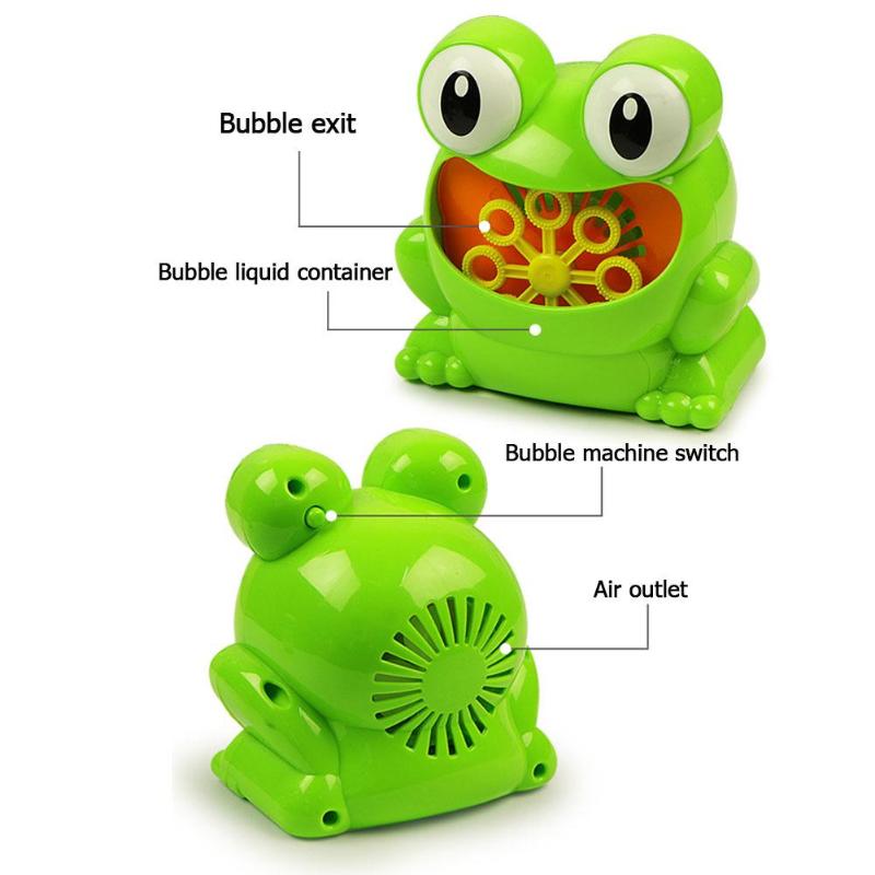 New Cute Frog Automatic Bubble Machine Blower Maker Bath toy Cartoon Animal Bubble Blower Maker Kids Outdoor Toys for Kids