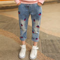 Fashion Toddler Kid Baby Girls Jeans Denim Pants 2-7Y Print Elastic Waist Legging Trouser Outfits Clothes