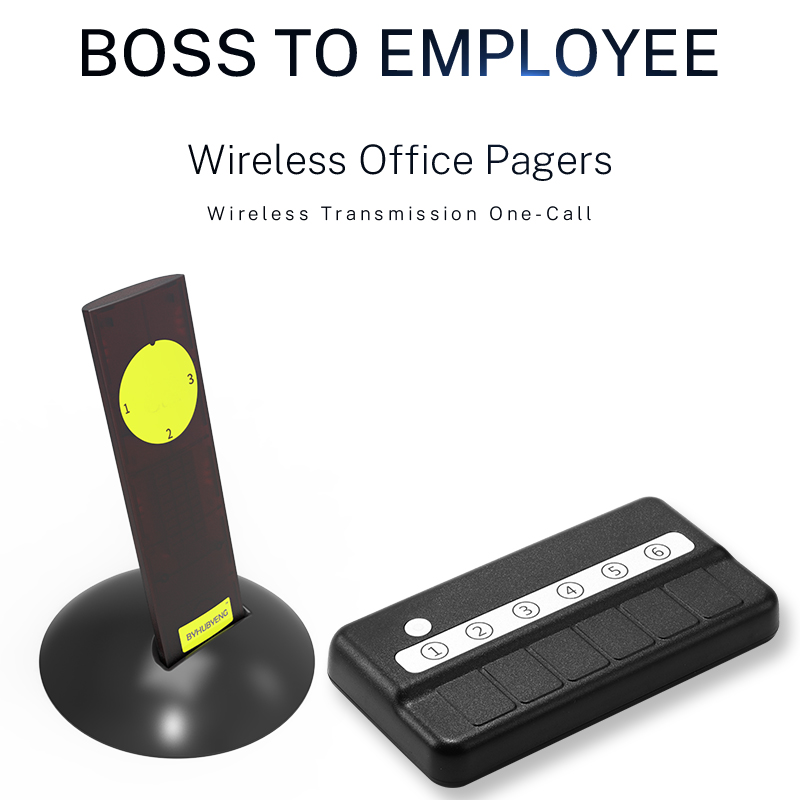 BYHUBYENG Office Table Receiver Buzzer Bell Remind Pager For Boss Staff Wireless Vibration Calling System Equipamentos