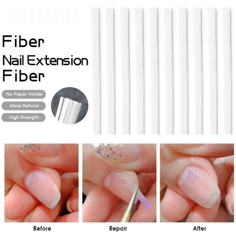 10/20PCS Fiberglass Nail Extension Glass Fibernails Fiber Nail Silk Extension Set False Nail Acrylic Tips Nail Salon Manicure