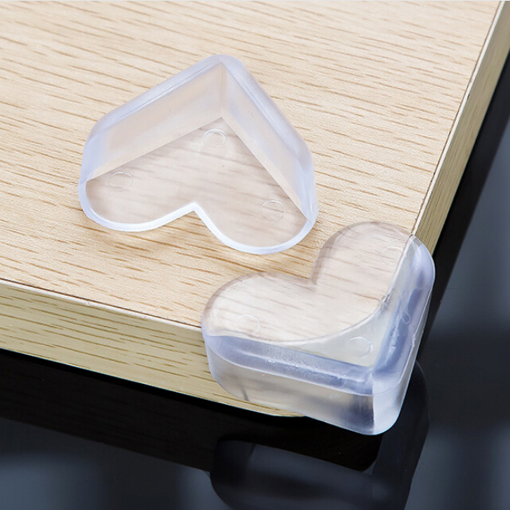 4X Heart Transparent Corner Guard silicone Protecto Baby Safe Cabinet Glass Table Desk Corner Guar For Baby Kids Protection