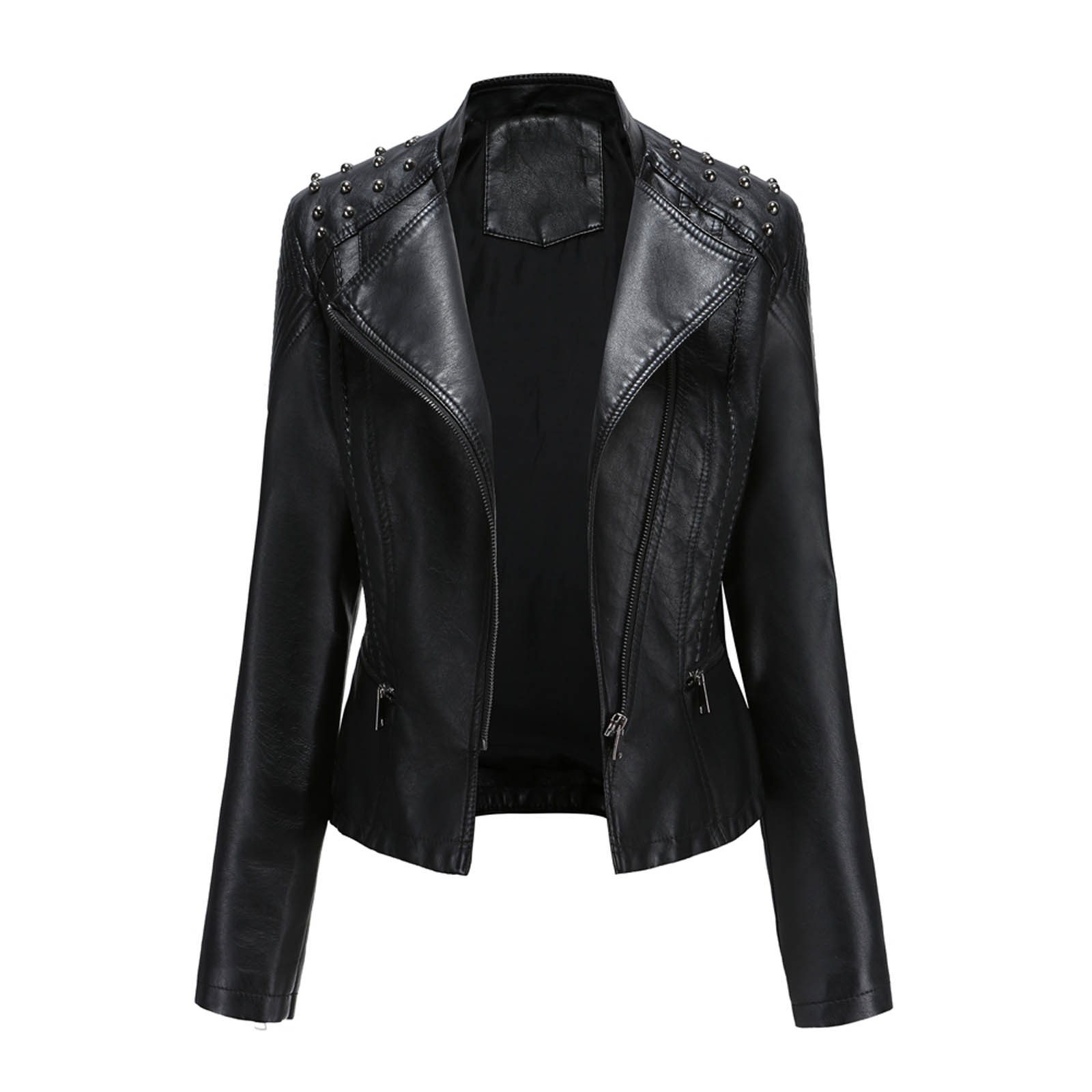 куртка Women's Slim Leather Punk Lapel Lapel Zipper Motorcycle Suit Stitching Winter Coat Jacket Women 2020 chaquetas de mujer