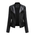 куртка Women's Slim Leather Punk Lapel Lapel Zipper Motorcycle Suit Stitching Winter Coat Jacket Women 2020 chaquetas de mujer