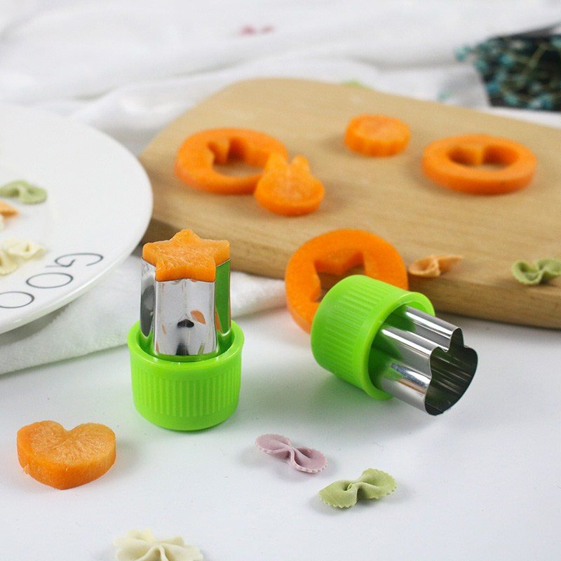 Cute Fruit Vegetable Cutter Mold Plastic Handle Durable Kitchen Tool Household Baking Flowers Cartoon Shape Gadgets DIY Set