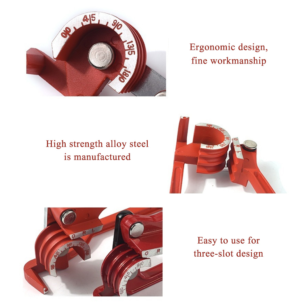 KKMOON Manual Three-Slot Design Pipe Bender Labor-Saving Durable Wear-Resistant Pipe Bender Suitable For 6mm/8mm/10mm Thin Tube