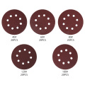 100pcs 5 Inch 125mm Round Sandpaper Eight Hole Sander Discs Hook Loop Sanding Paper Polishing Pad 40-180Grit Abrasives Tools