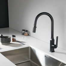 Modern Pull out Kitchen Faucet Tap in Black