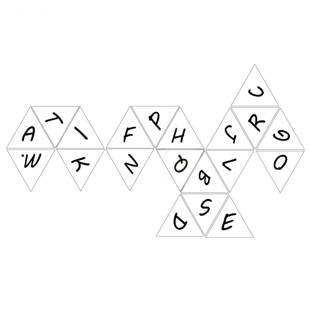 Creative English Letter D20 Dice 20 Capital 2