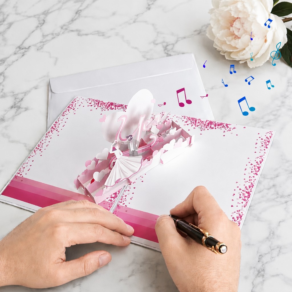 3D Musical Wedding Pop Up Card